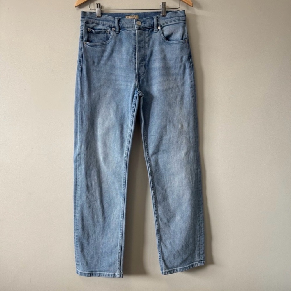 Burberry Blue Straight-Leg  High Rise Jeans with Relaxed Fit Unisex